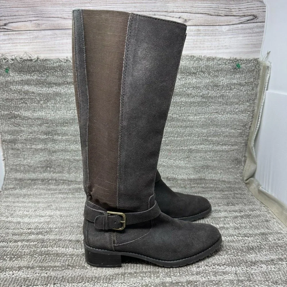 Donald J Pliner Women's Size 7.5 Beso Brown Brushed Suede Knee High Riding Boots